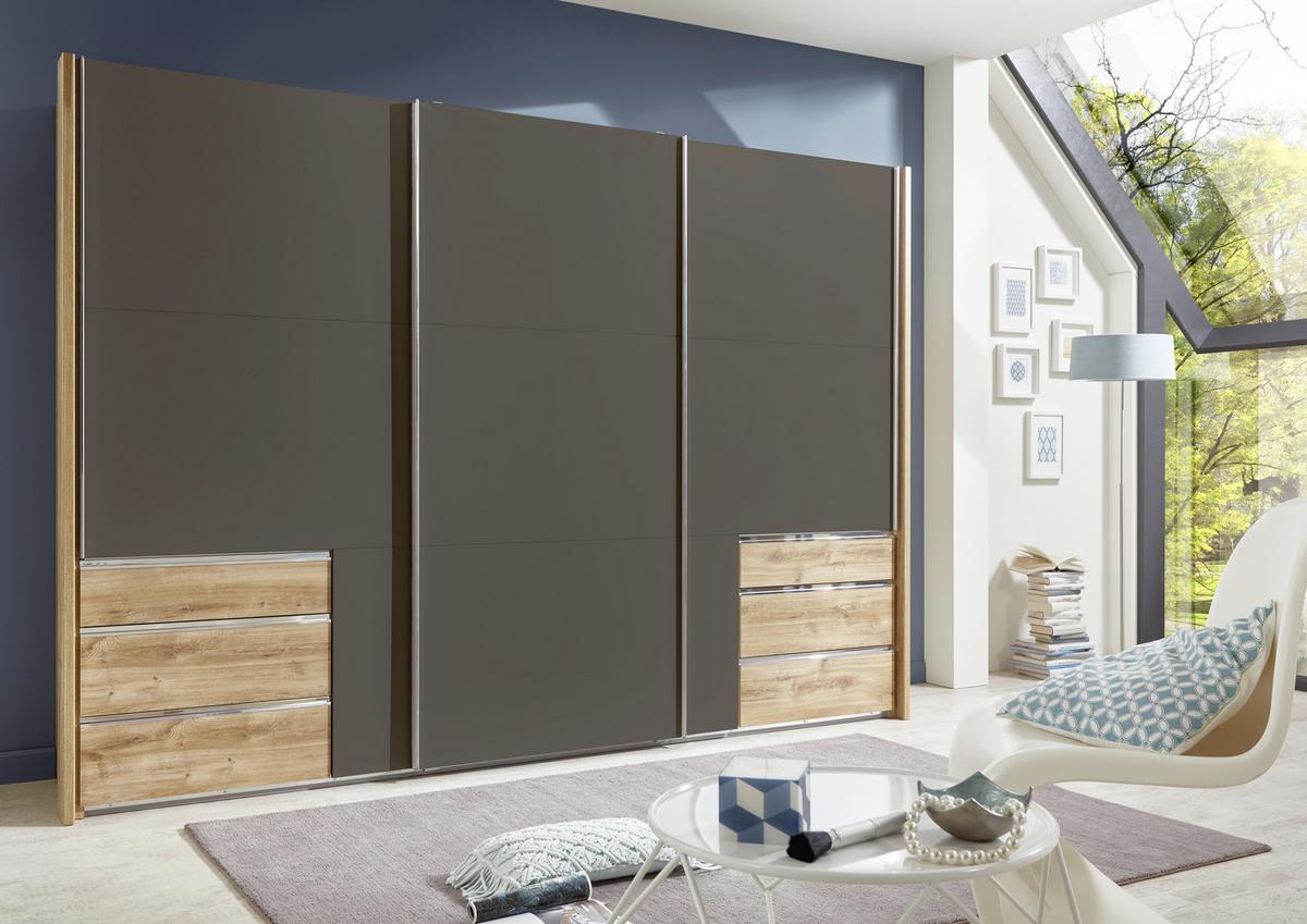 Ormar S Kliznim Vratima Level 36a - boje grafita/boje hrasta, Moderno, drvni materijal/metal (300/216/65cm) - Modern Living