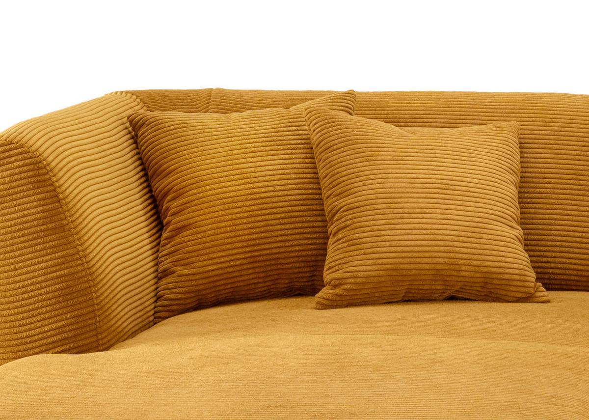 Wohnlandschaft Colori Goldfarben Cord - Goldfarben/Schwarz, MODERN, Holz/Textil (160/264cm) - MID.YOU