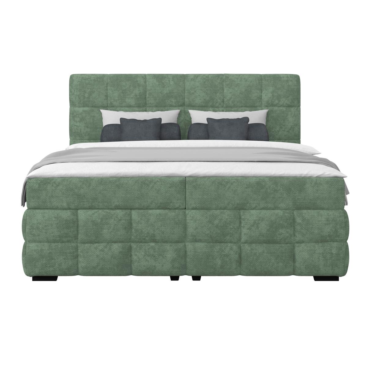 Box Krevet Vega - zelena/boje mente, Trend, tekstil/drvo (200/200cm) - Modern Living