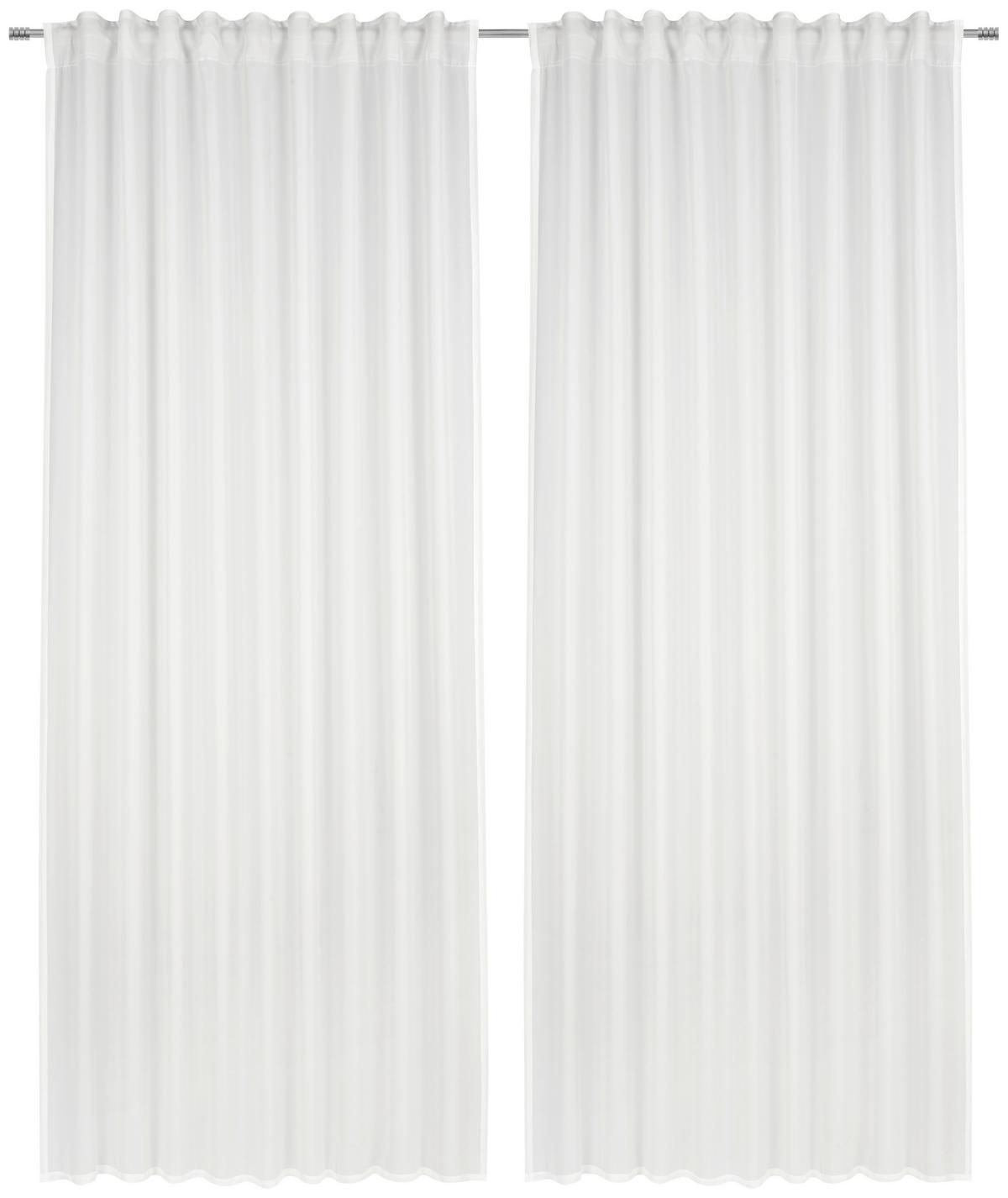 ZASŁONA GOTOWA CHIFFON 2 SZT. - biały, Basics, tkanina (140/245cm) - Esposa