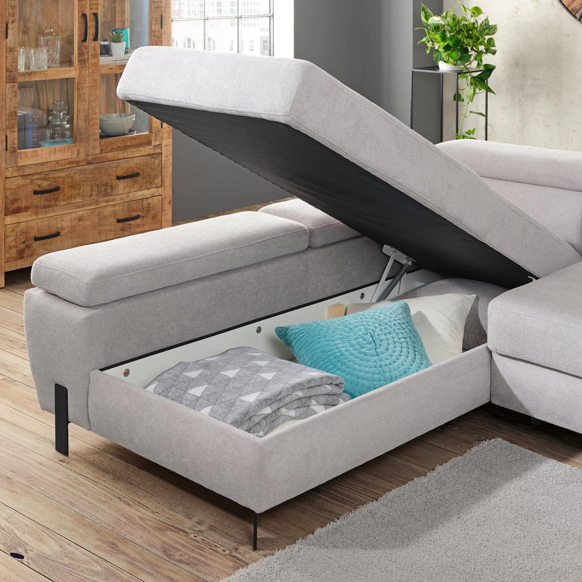 Kutna Garnitura Molina Mini - svijetlo siva/crna, Moderno, drvni materijal/drvo (189/277cm) - Mömax