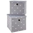 Boxen-Set in Grau 2er Set mit Deckel 'Sandy' - Weiß/Grau, MODERN, Kunststoff (30/30/30cm) - Bessagi Home Boxen-Set in Grau 2er Set mit Deckel 'Sandy' - Weiß/Grau, MODERN, Kunststoff (30/30/30cm) - Bessagi Home