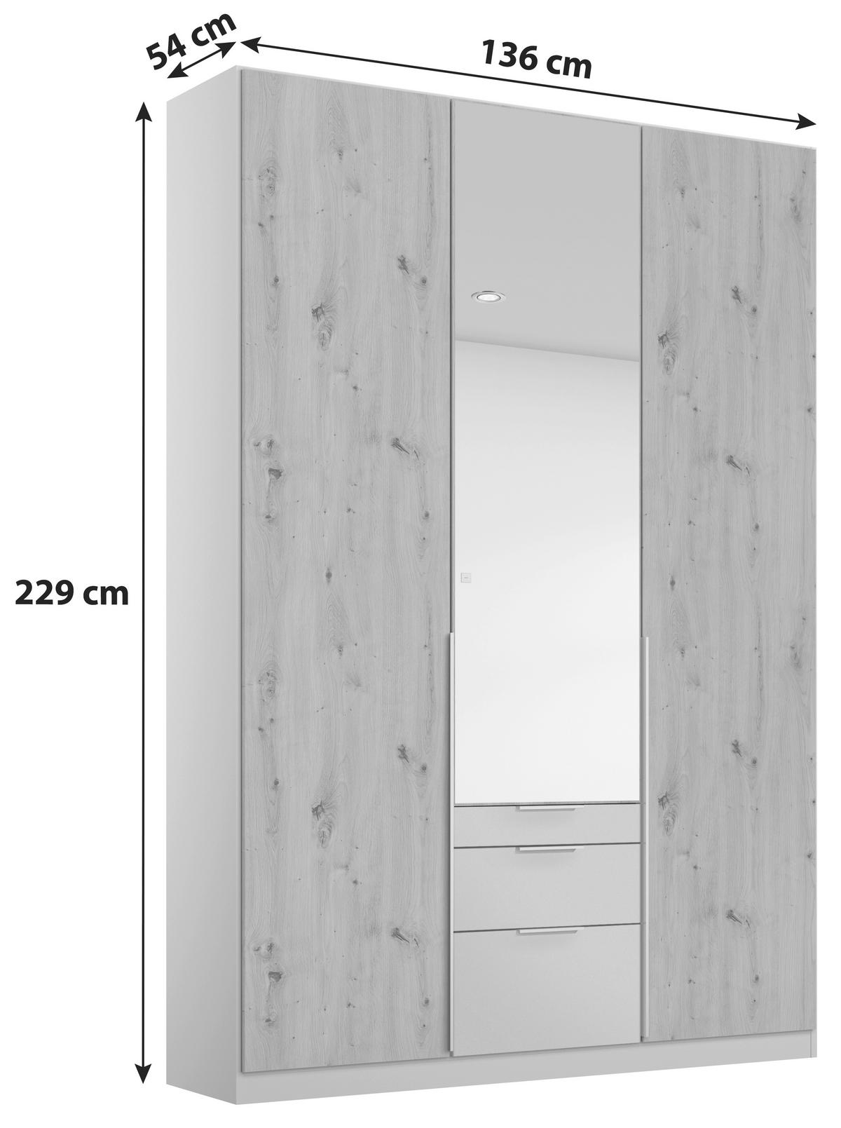 DULAP USI ROTATIVE ALABAMA - argintiu/gri deschis, Modern, material pe bază de lemn (136/229/54cm)