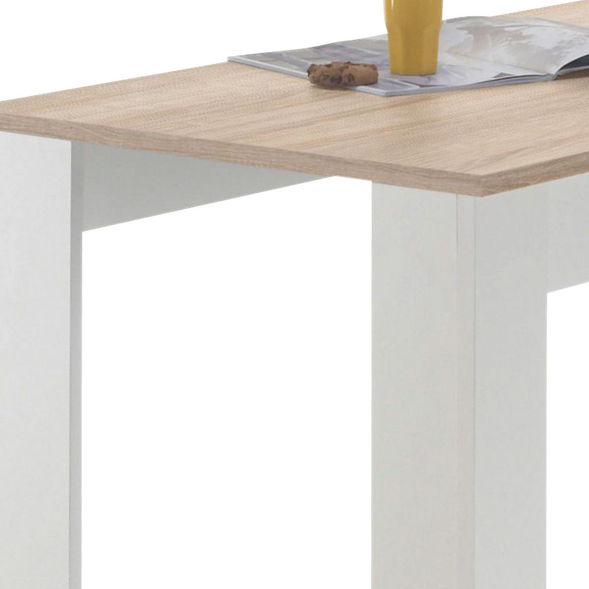 STÓŁ BAROWY MOJITO - kolor dębowy/biały, Design, materiał drewnopochodny (115/50/103cm) - MID.YOU