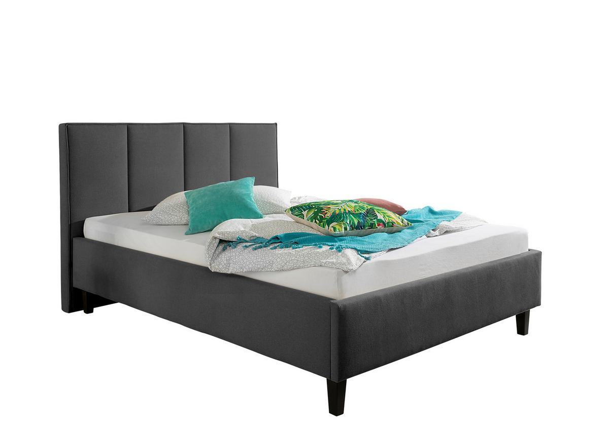 Polsterbett Avola Anthrazit ca. 140x200 cm - Anthrazit/Schwarz, MODERN, Holz/Textil (140/200cm) - Livetastic