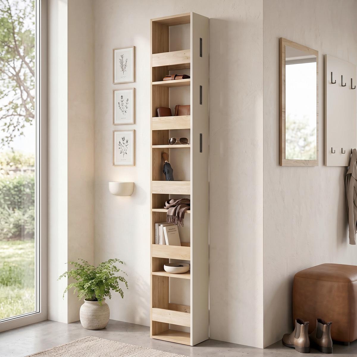 Garderobni Ormar Sarina - kašmir/boje hrasta, Trend, drvni materijal/plastika (18/201,5/32,2cm) - Modern Living