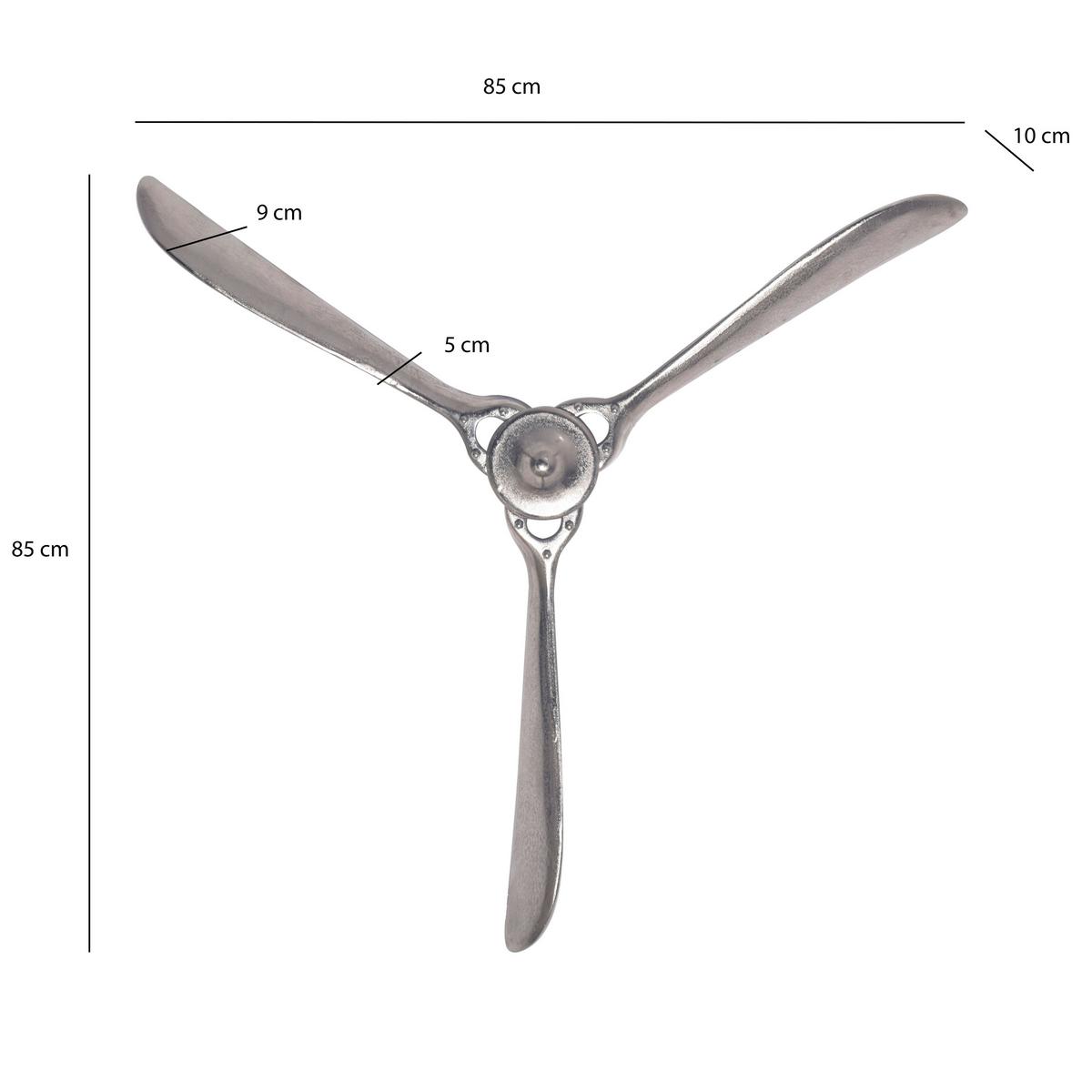Stenska Dekoracija Propeller - srebrne barve, Konvencionalno, kovina (85/85/10cm) - Livetastic