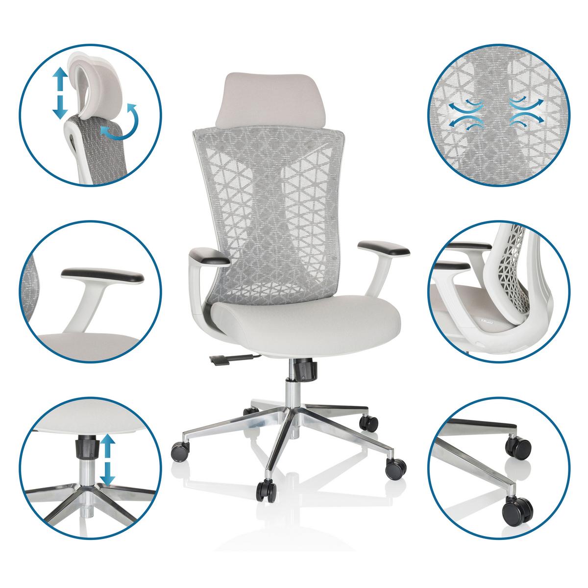 Pisarniški Stol Faleo W, Siva - srebrne barve/svetlo siva, Basics, kovina/umetna masa (67/115/69cm) - MID.YOU