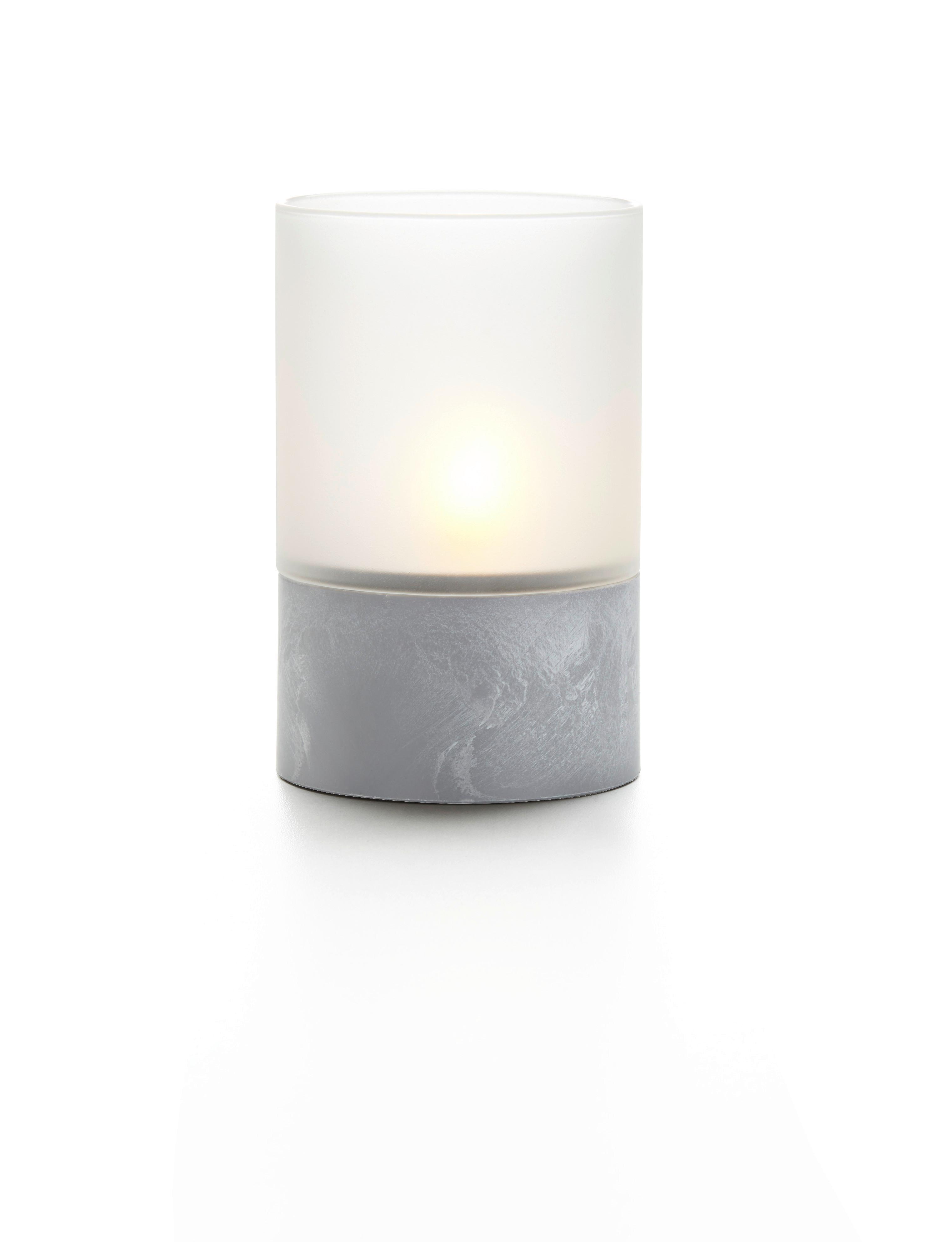 Led Sveća Malina - siva, Osnovno, staklo/keramika (8/12.5cm) - Modern Living