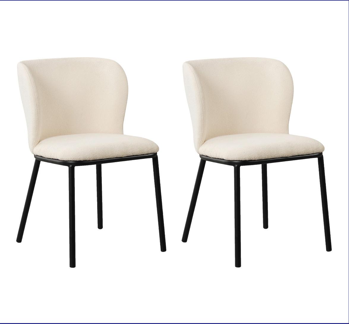 Stuhl-Set Bourges Weiß - Schwarz/Weiß, MODERN, Textil/Metall (52/80/44cm) - MID.YOU