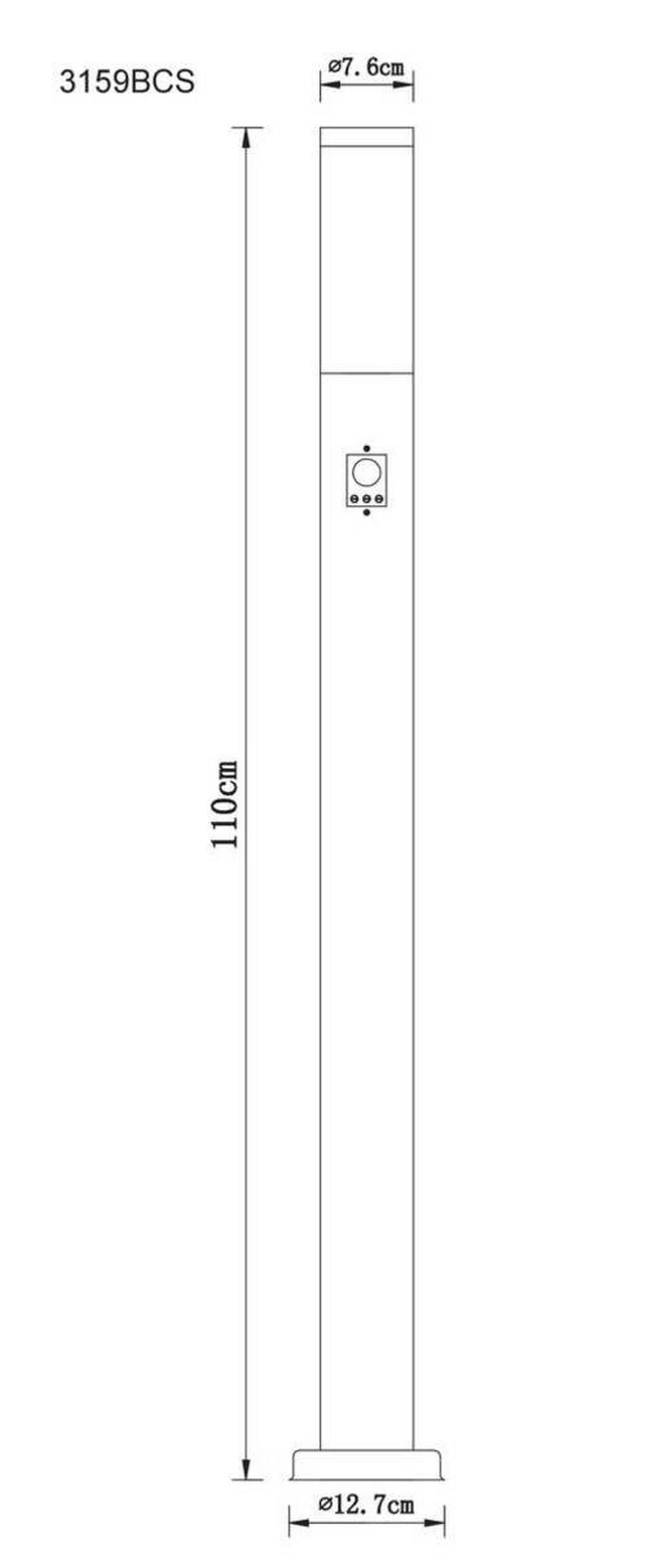 Zunanja Svetilka Boston, 15 W - siva/črna, Design, kovina/umetna masa (12,7/110cm) - Globo