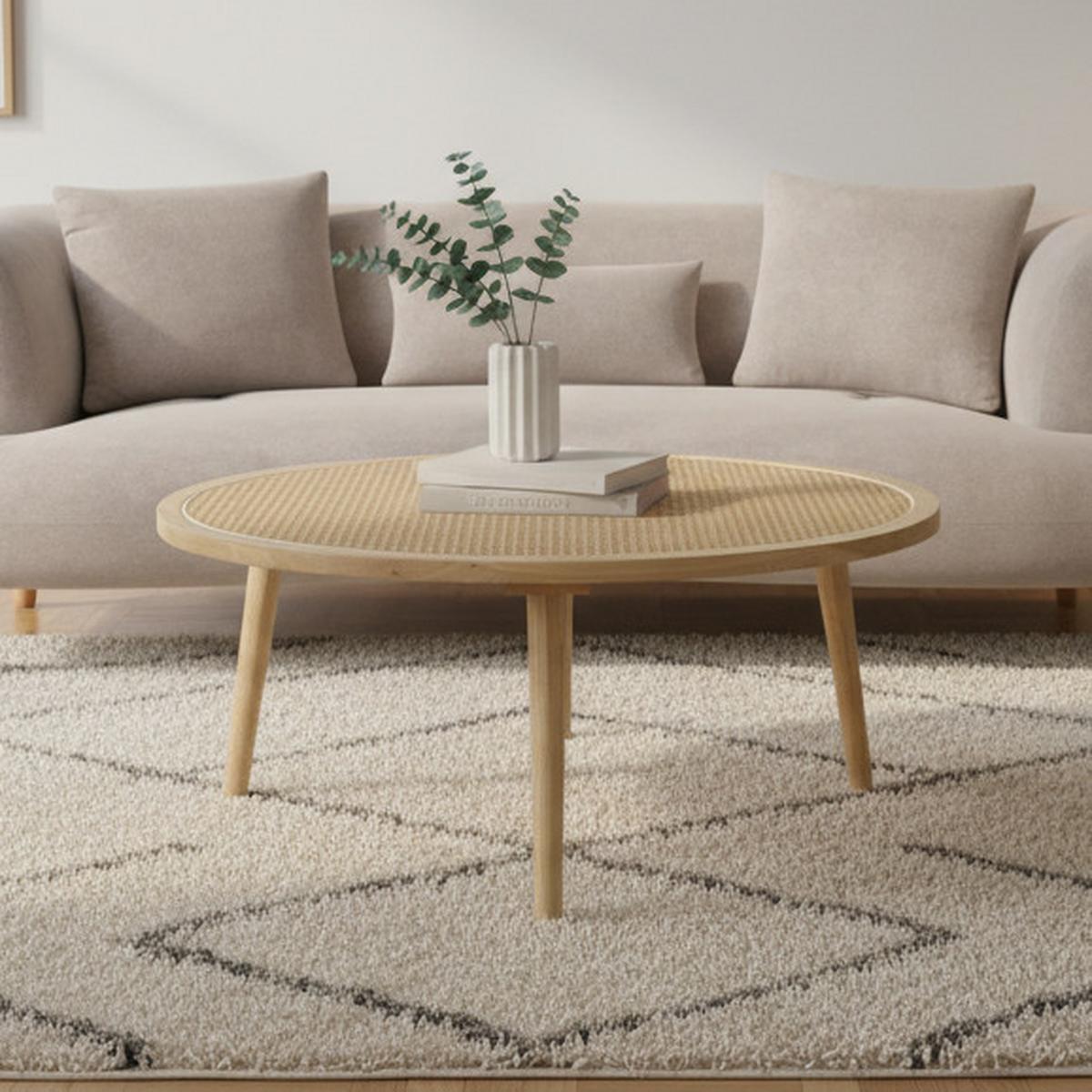 Couchtisch Douna Naturfarben Eiche Rund - Naturfarben, MODERN, Holz (80/80/35cm) - Bessagi Home