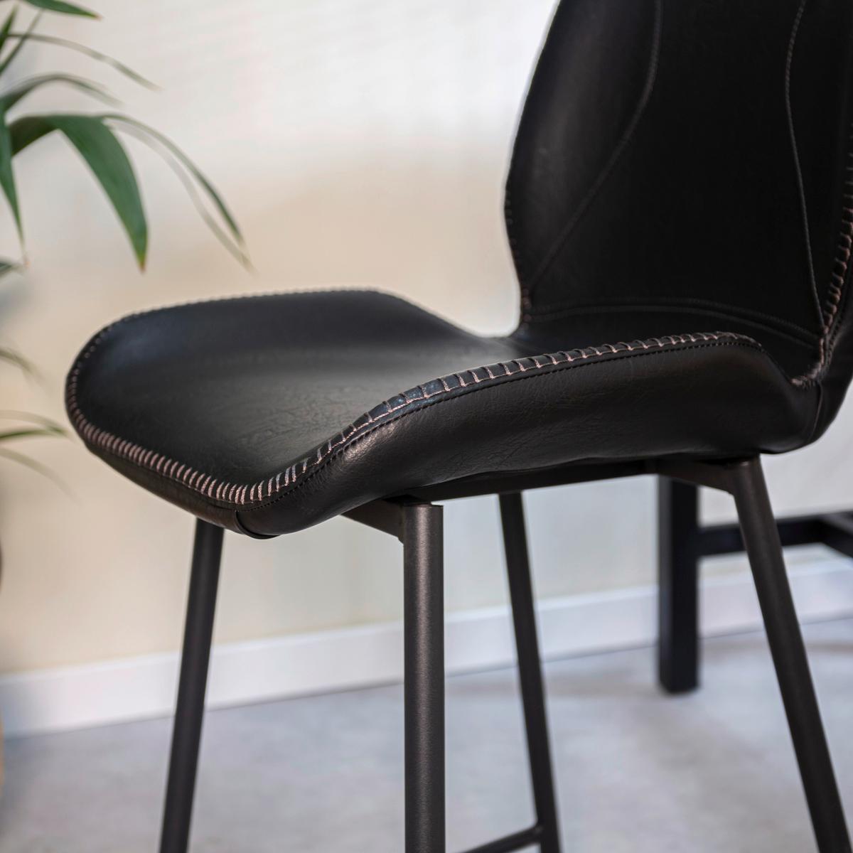 Barhocker-Set Barron 2er-Set ca. 47x99 cm Schwarz - Schwarz, KONVENTIONELL, Kunststoff/Textil (47/99/55cm) - MID.YOU