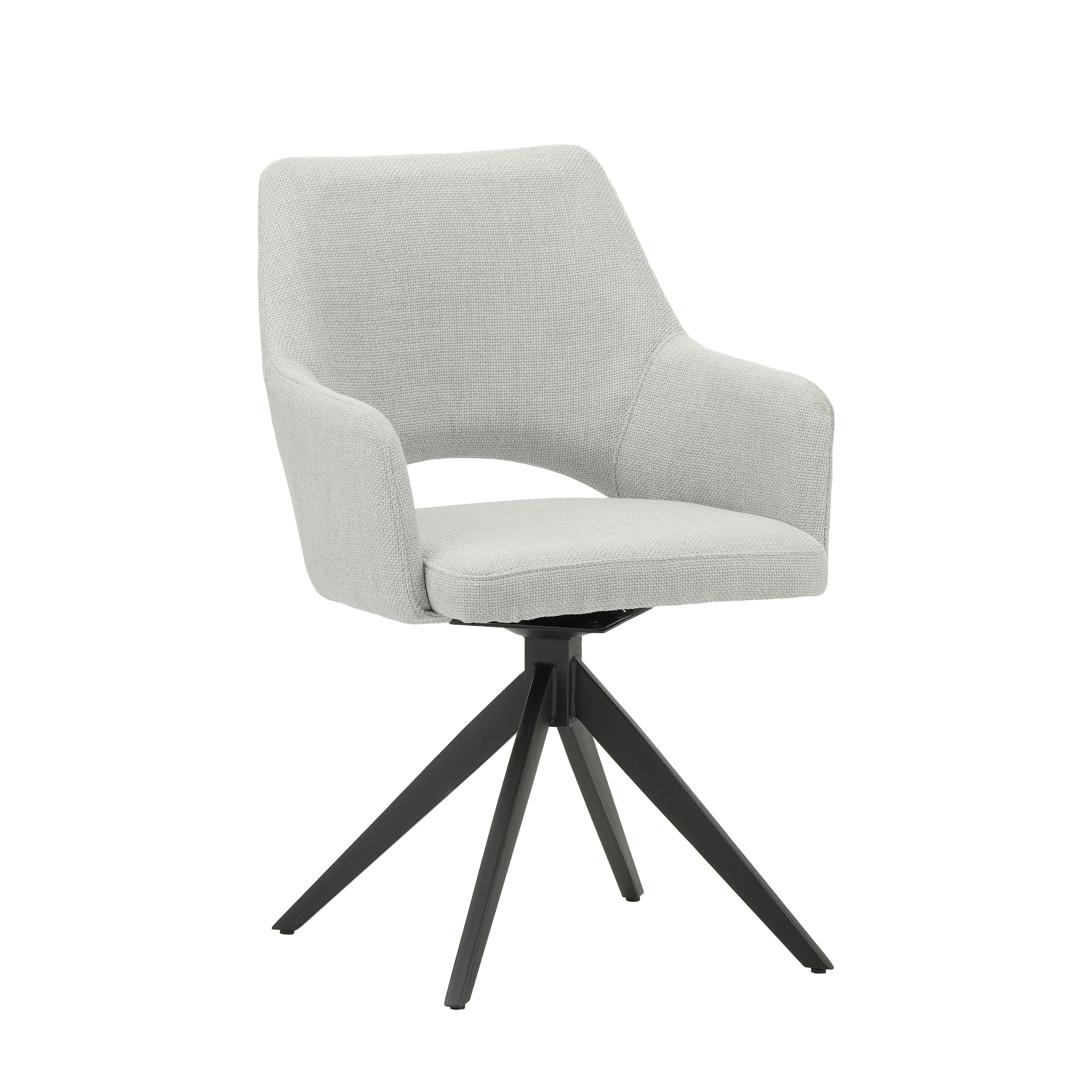 Stuhl Asher Grau - Schwarz/Grau, MODERN, Textil/Metall (54,5/85/61,5cm) - MID.YOU