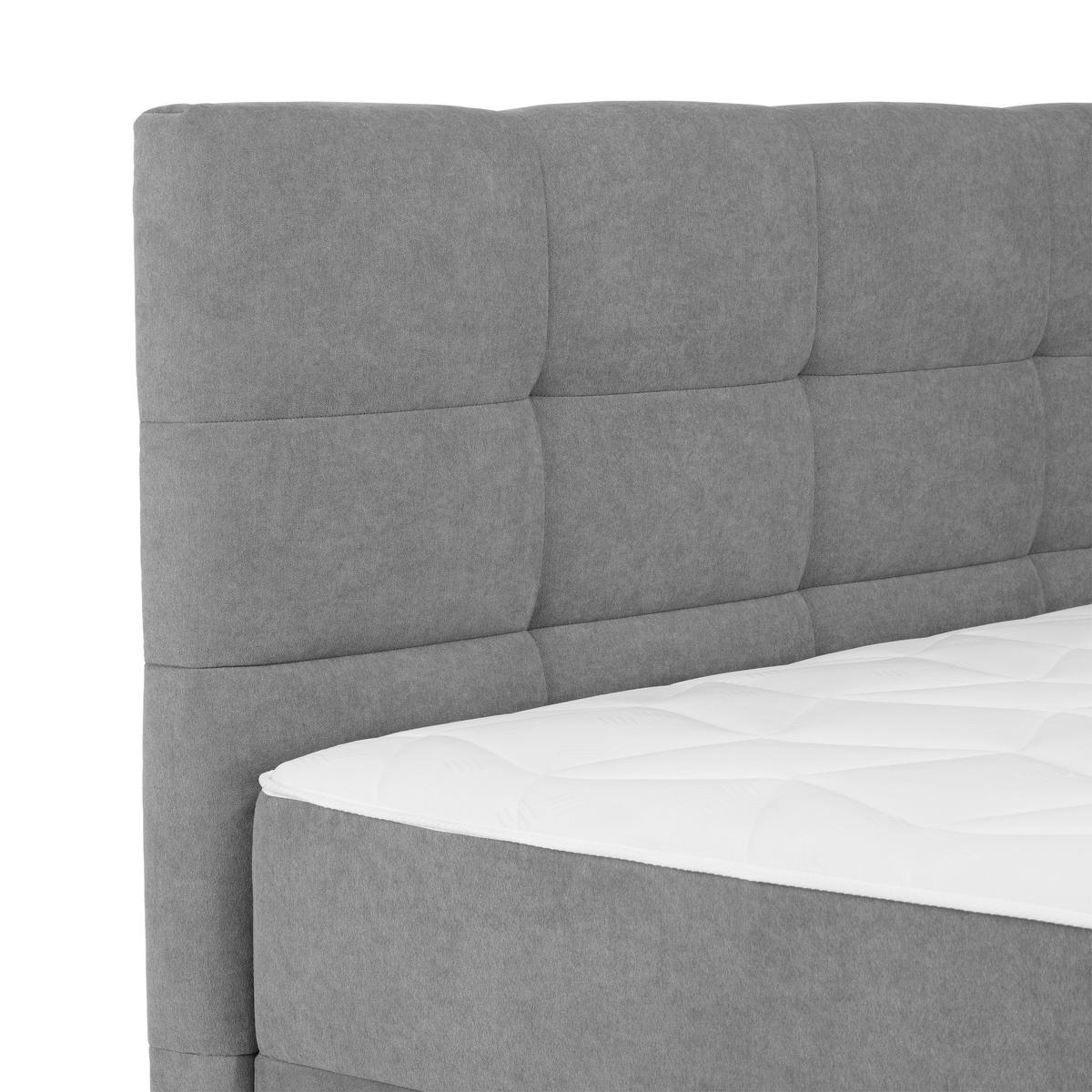 Box Krevet Oviedo - siva, Konvencionalno, tekstil/metal (180/200cm) - Based
