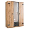Drehtürenschrank in Graphitfarben/Eichefarben - Eichefarben/Graphitfarben, KONVENTIONELL, Holzwerkstoff/Kunststoff (135/199/58cm) - Modern Living Drehtürenschrank in Graphitfarben/Eichefarben - Eichefarben/Graphitfarben, KONVENTIONELL, Holzwerkstoff/Kunststoff (135/199/58cm) - Modern Living