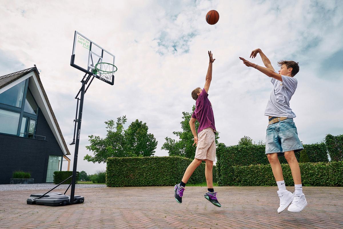 BASKETBALLSTÄNDER SALTA CENTER - Schwarz/Grün, KONVENTIONELL, Kunststoff/Metall (128/296-371/210cm) - Salta