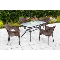 Vrtna Garnitura Ravenna, Temno Rjava, 5-Delna - temno rjava/barve grafita, Konvencionalno, kovina/umetna masa - Gardenson