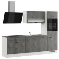 Küchenblock IBZ ohne Geräte ca. 270 cm Grau - Edelstahlfarben/Hellgrau, Design, Holzwerkstoff (270cm) - Impuls
