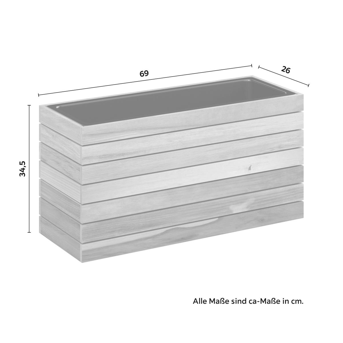 Hochbeet Christo 2 Schwarz/Akazienfarben - Schwarz/Akaziefarben, Natur, Holz/Kunststoff (69/34,5/26cm) - Mömax