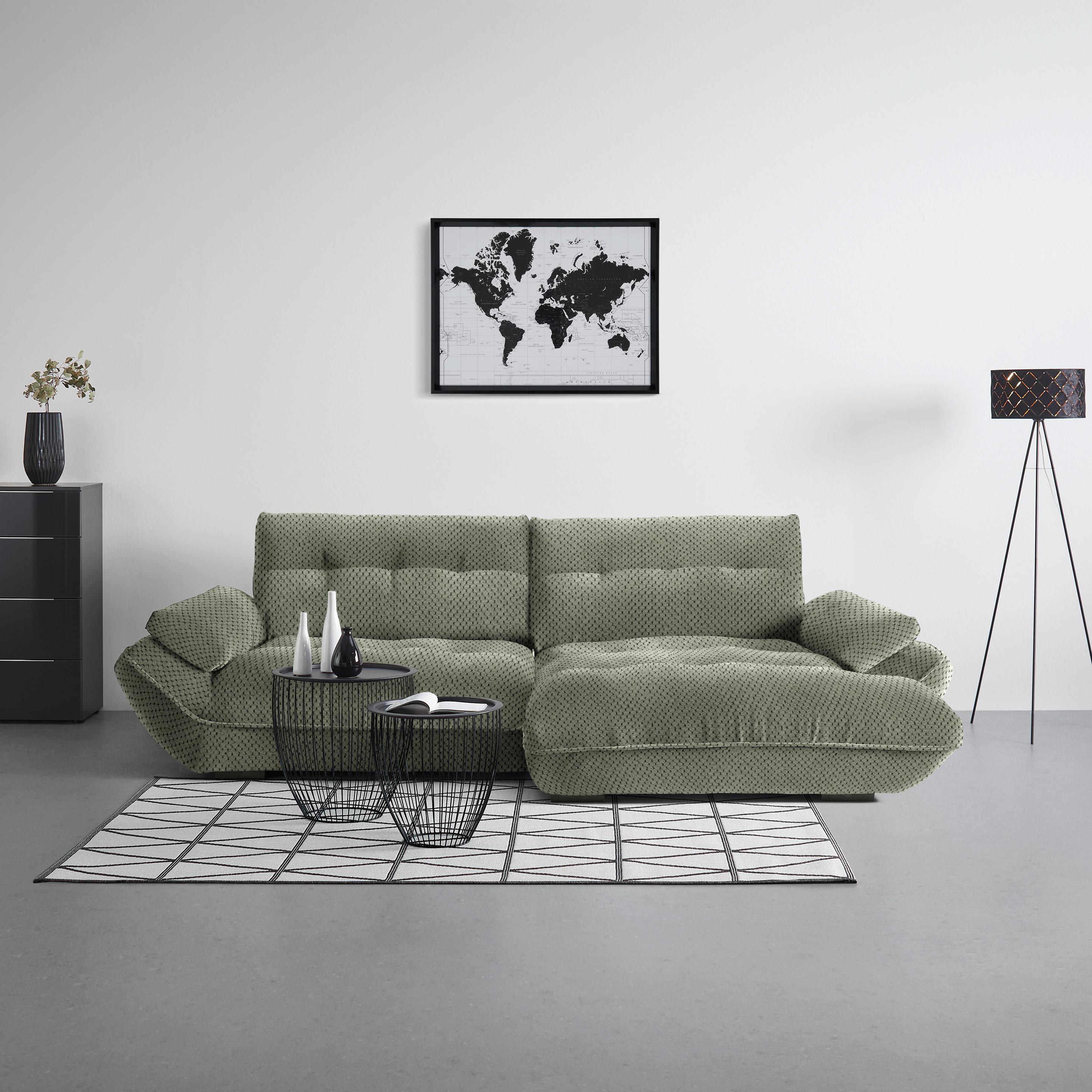 Wohnlandschaft Vivo Grün - Schwarz/Grün, MODERN, Kunststoff/Textil (317/63/179cm) - Premium Living