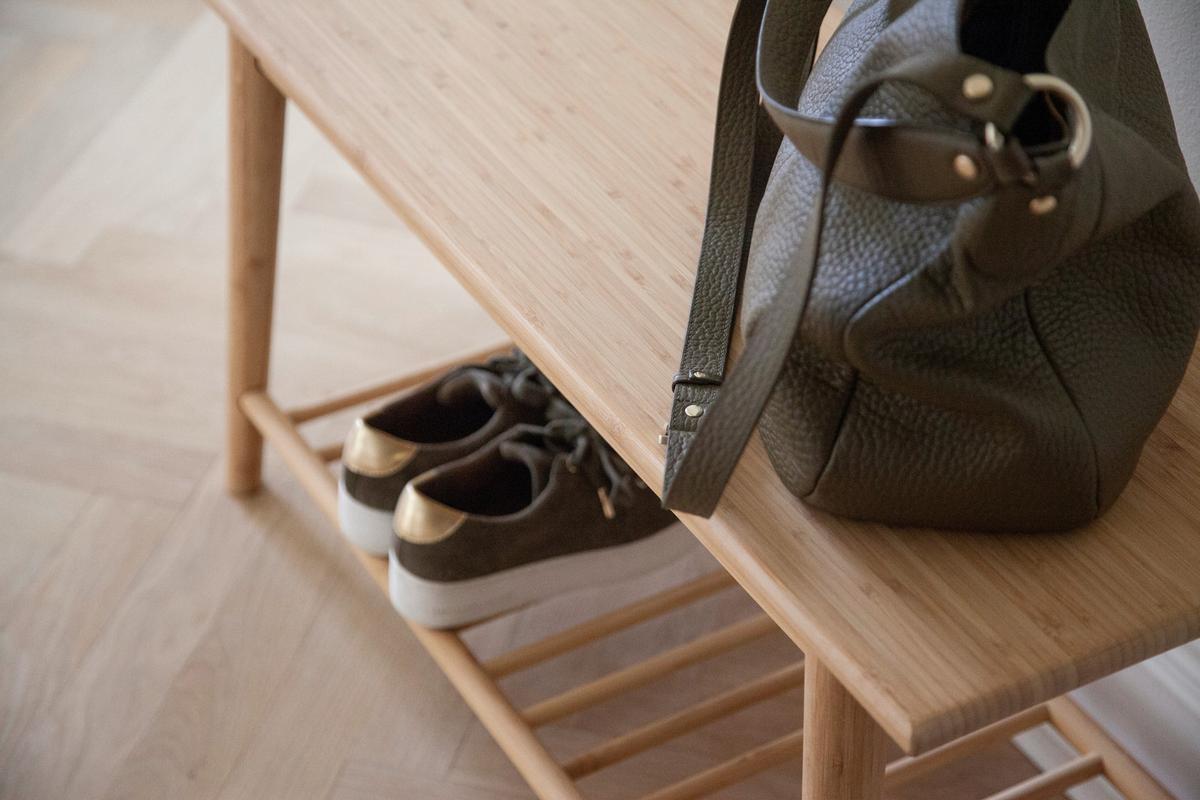 Schuhbank ca.90x45x35cm Bambus massiv - Naturfarben, ROMANTIK / LANDHAUS, Holz (90/45/35cm) - MID.YOU