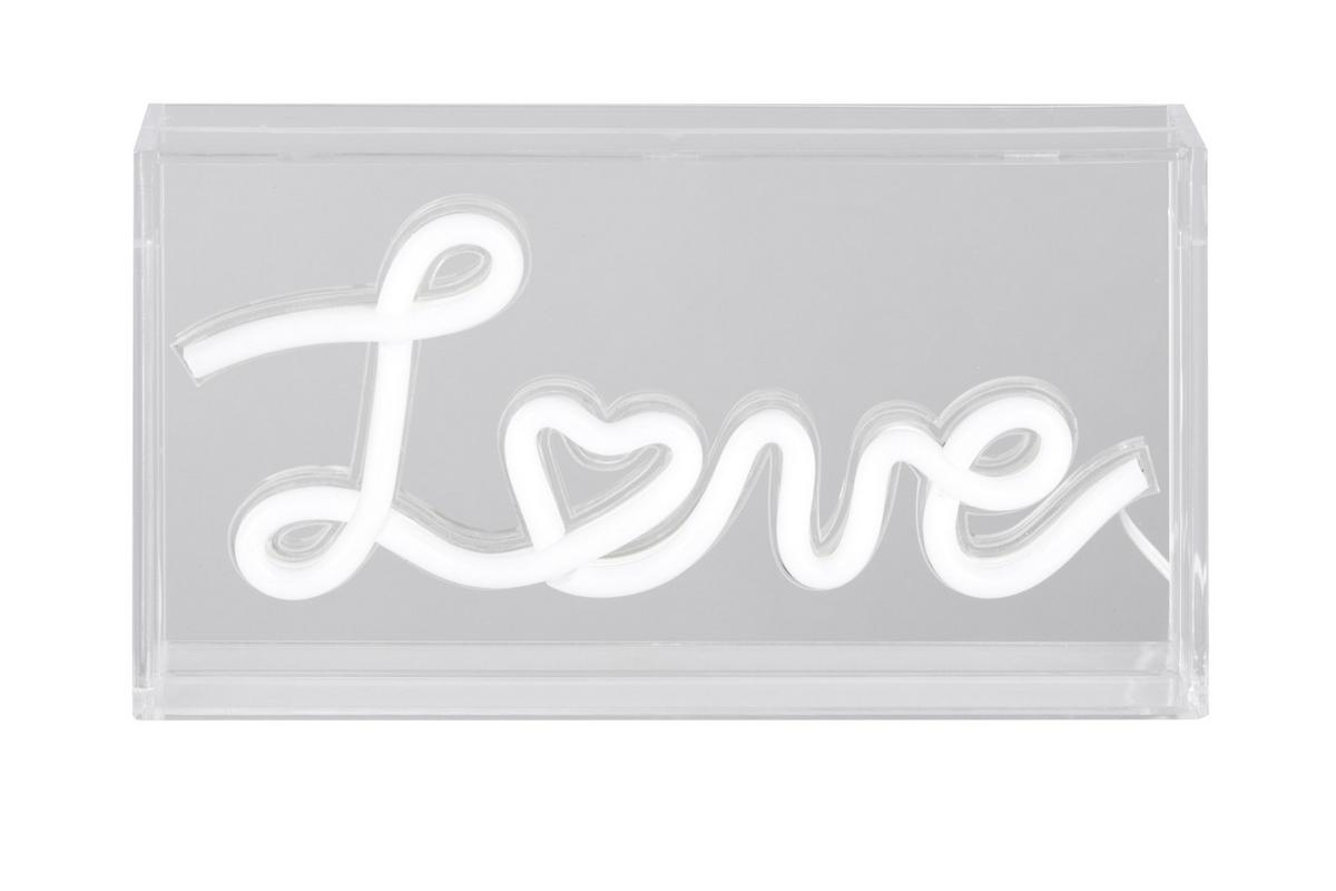 DEKORACJA ŚWIETLNA LED LOVE *SBN* - biały/przezroczysty, Lifestyle, tworzywo sztuczne (23/4/12,7cm) - Novel