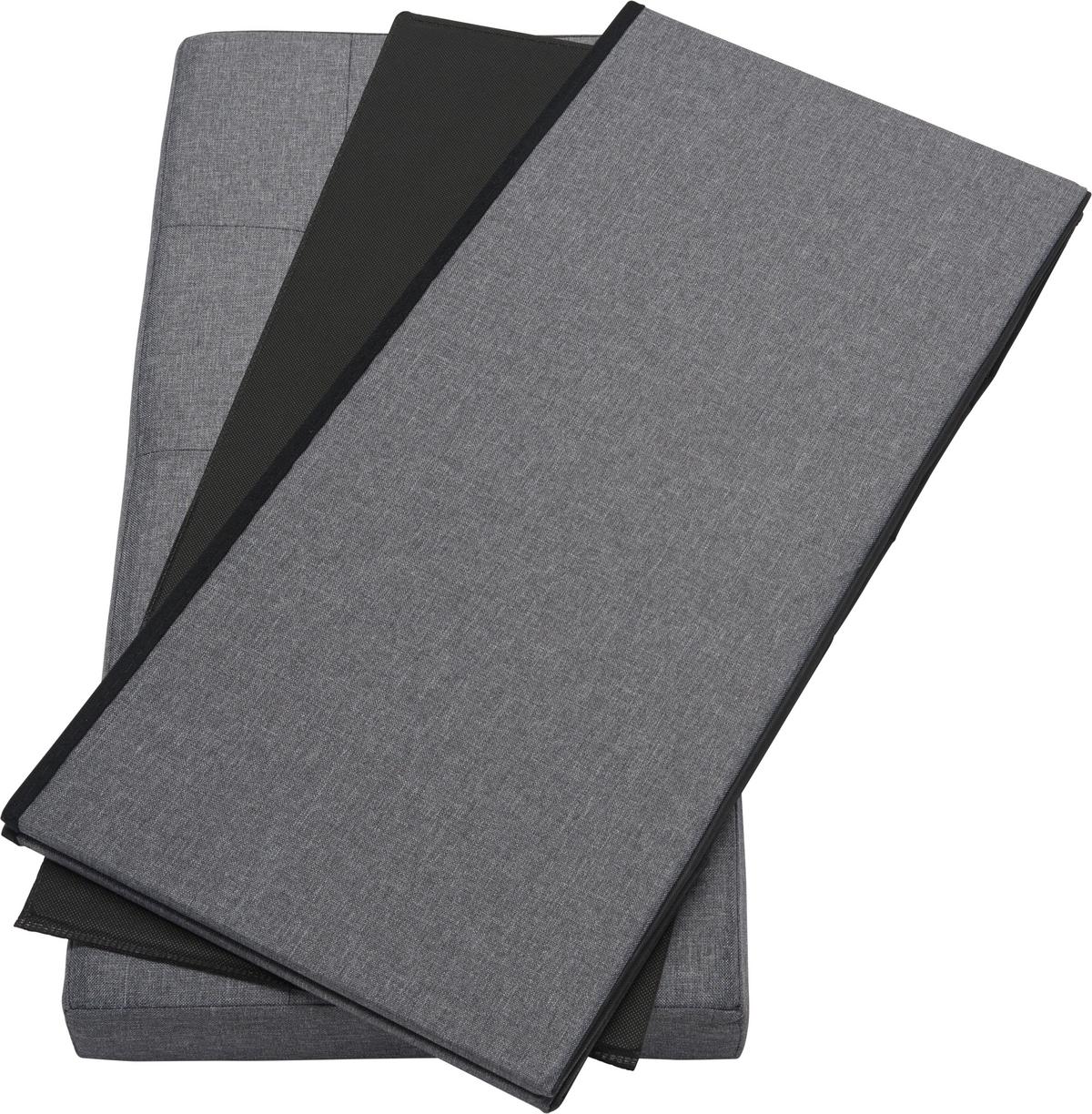 PUF Z FUNKCJĄ SCHOWKA LUPO - antracytowy, Design, materiał drewnopochodny/tkanina (76/38/38cm) - Carryhome