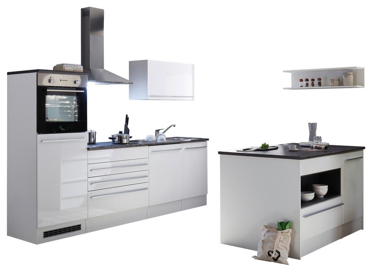Bucătărie fără electrocasnice JAZZ - alb/gri închis, Modern, material pe bază de lemn (260/200/60cm) - Modern Living