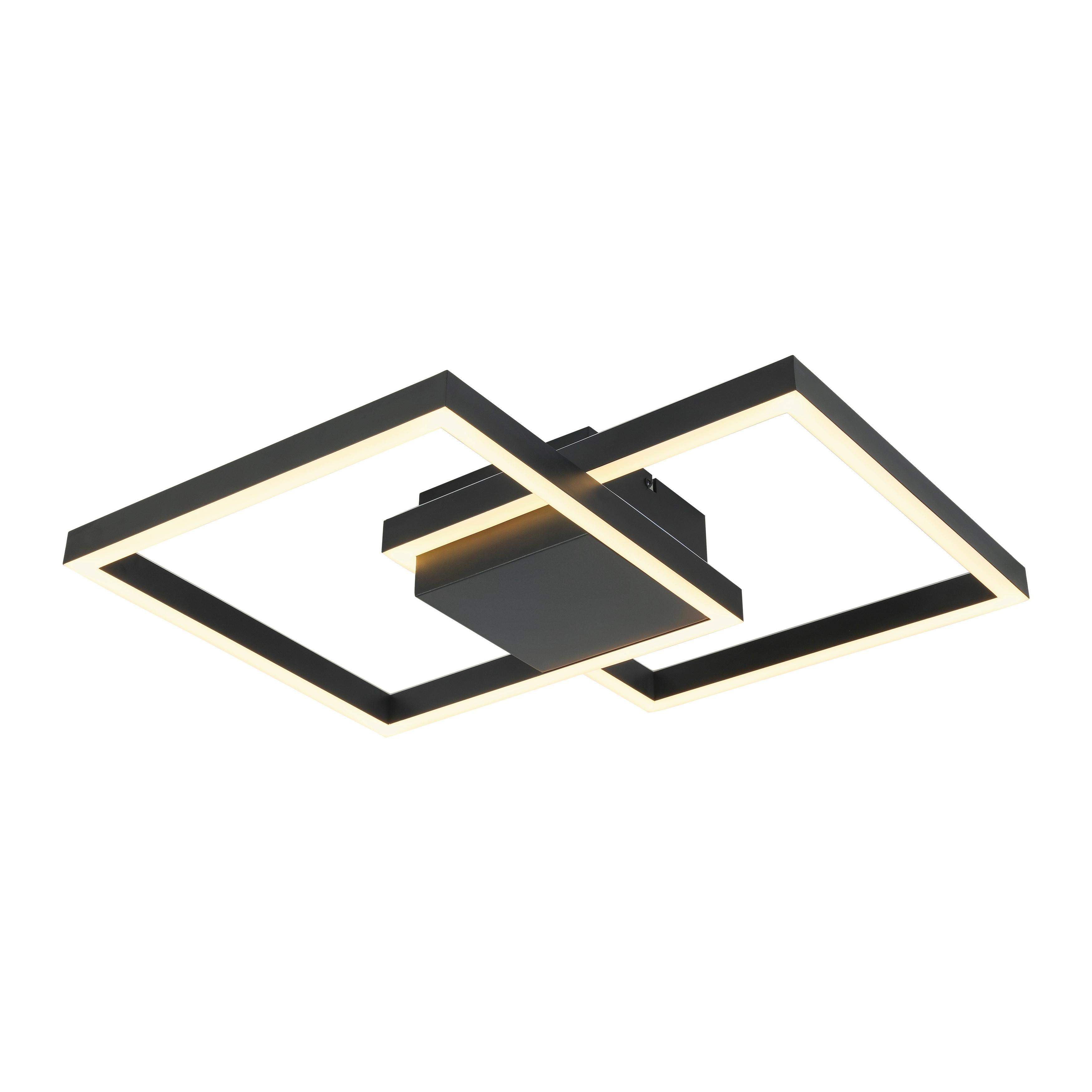 LAMPA SUFITOWA LED JAYDEN - czarny, Modern, tworzywo sztuczne/metal (74/51/9cm) - Bessagi Home