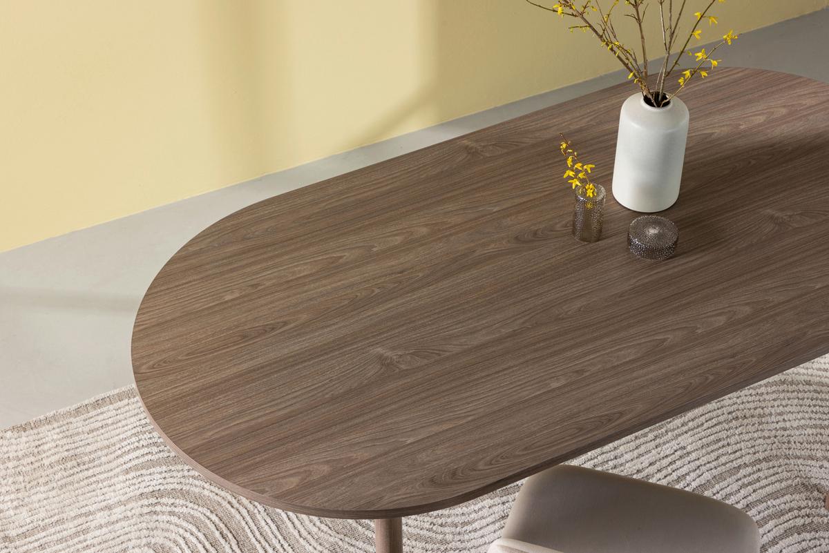 Esstisch Andy ca. 180x90x75 cm Braun - Braun, Design, Holzwerkstoff/Metall (180/90/75cm) - Livetastic