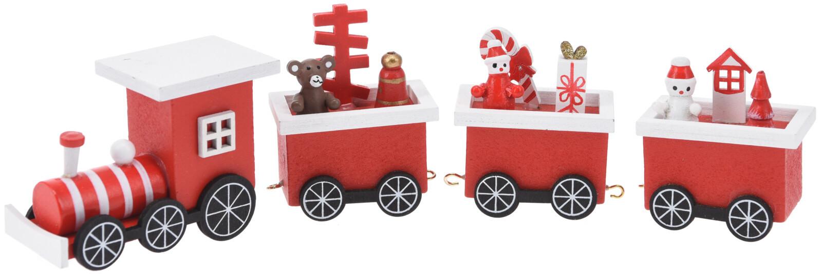 Božićna Figura Polar - bijela/crvena, Basics, drvni materijal/drvo (25/6,5/3cm)