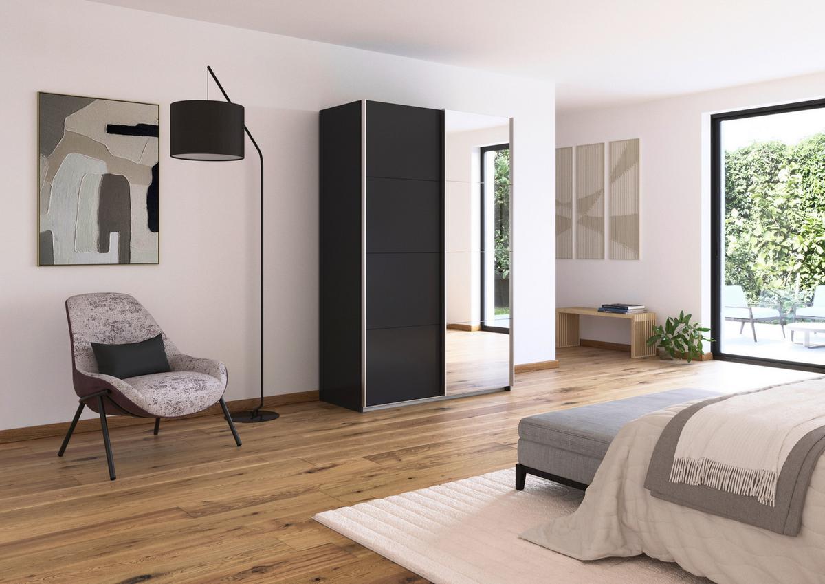 DULAP USI CULISANTE FELDKIRCH - argintiu/antracit, Modern, material pe bază de lemn (136/210/62cm)