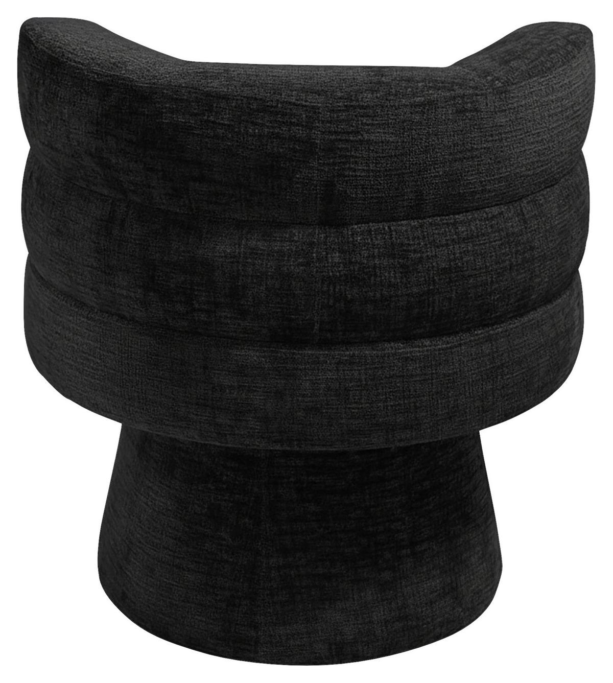 Stuhl Julina Schwarz Chenille Gepolstert - Schwarz, MODERN, Holz/Textil (71/74/72cm) - Bessagi Home