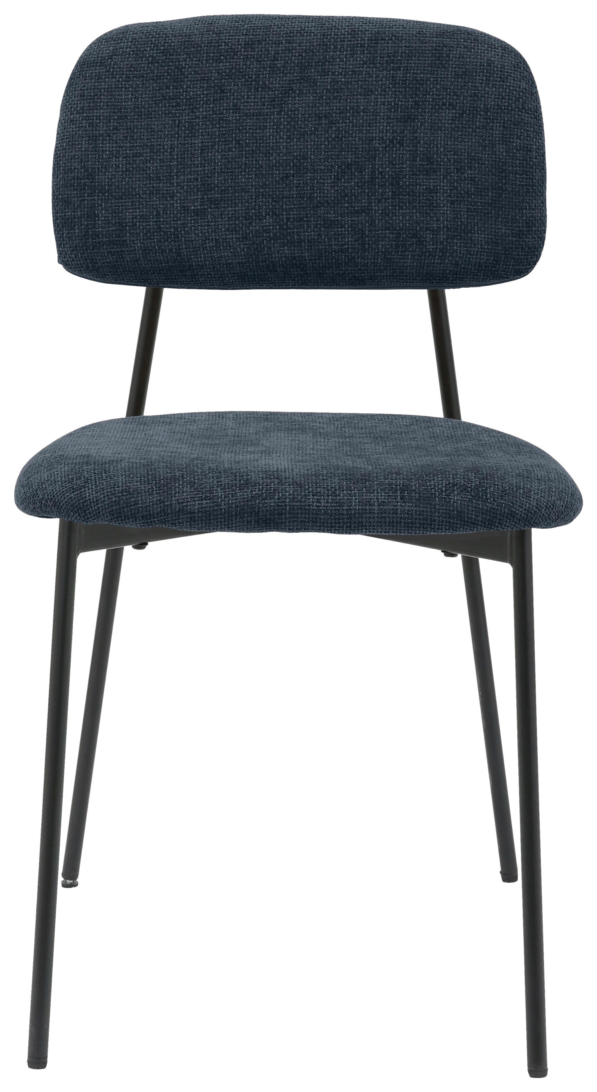 Stol Sören, Modra - modra/črna, Konvencionalno, kovina/tekstil (44/78/49cm)