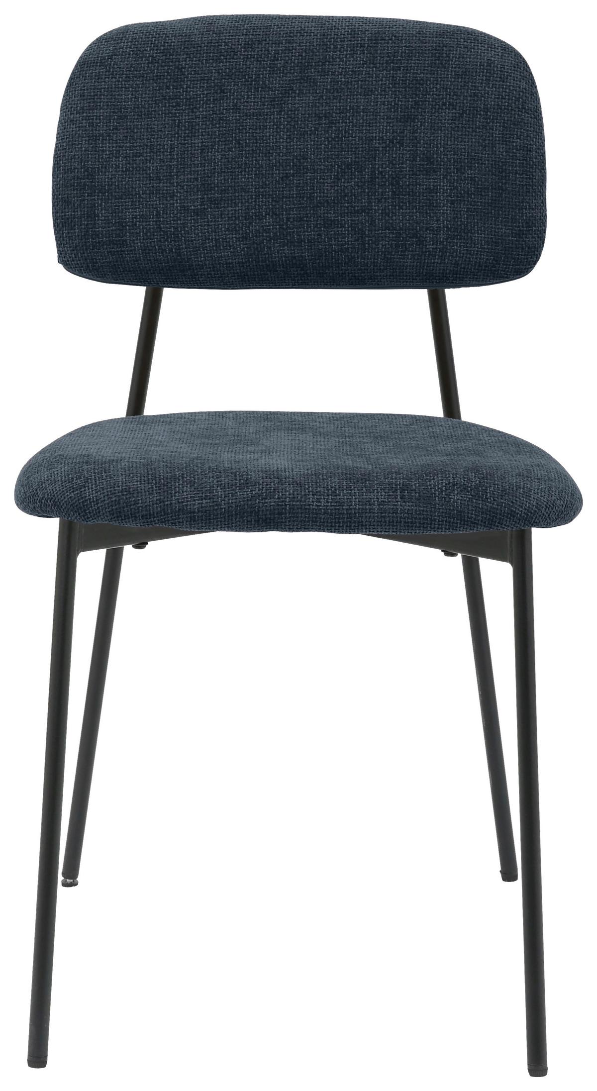 Stol Sören, Modra - modra/črna, Konvencionalno, kovina/tekstil (44/78/49cm)