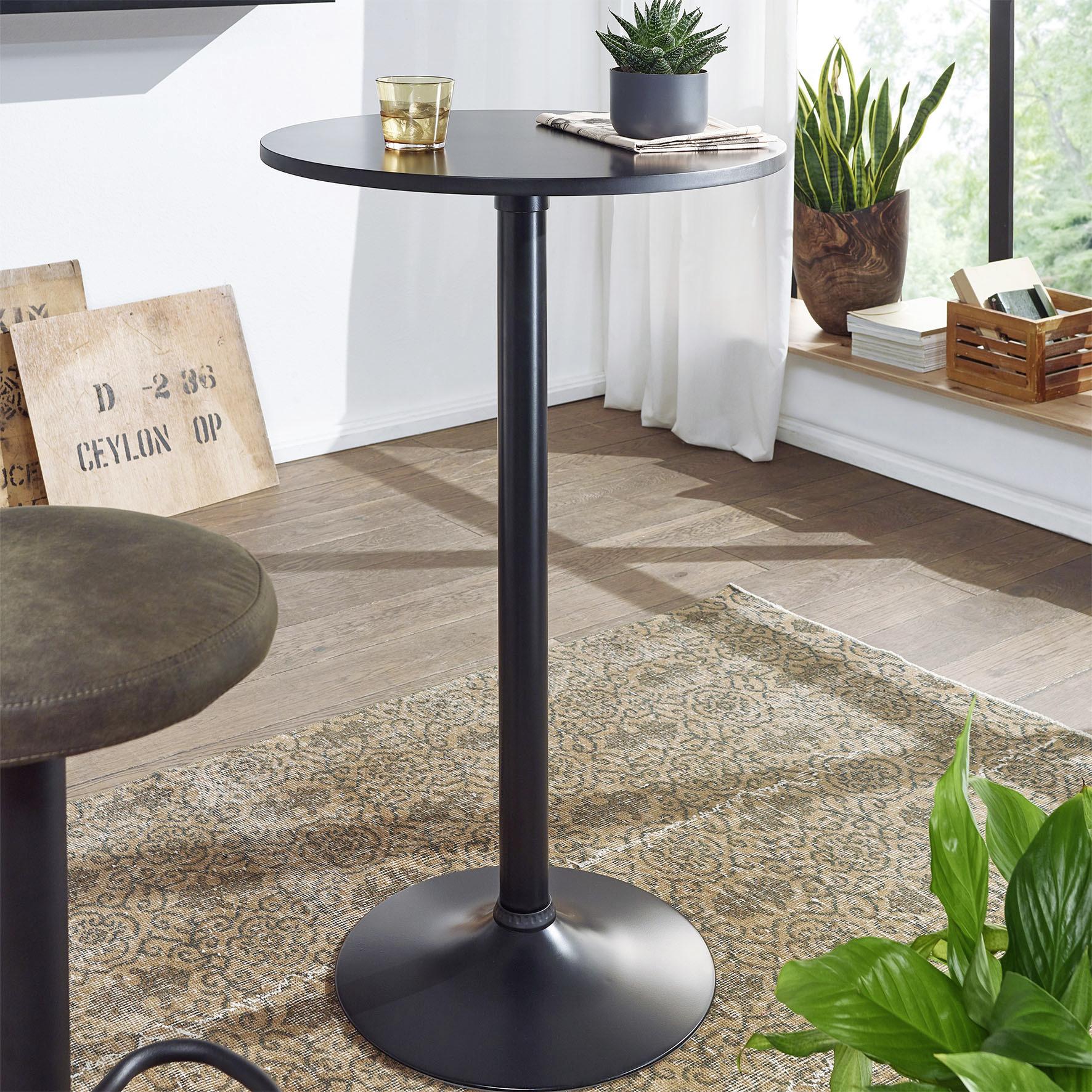 Bistro Miza Bistrotisch - črna, Moderno, kovina/leseni material (60/60/100cm) - MID.YOU