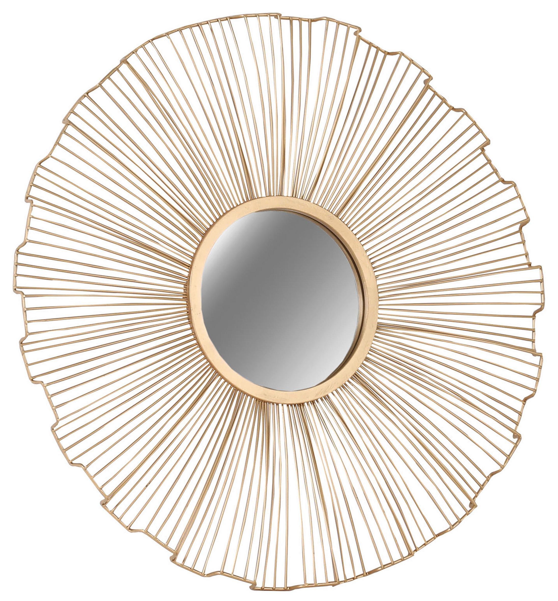 LUSTRO ŚCIENNE POTPOURRI - kolor złoty, Trend, metal/szkło (64/3cm)