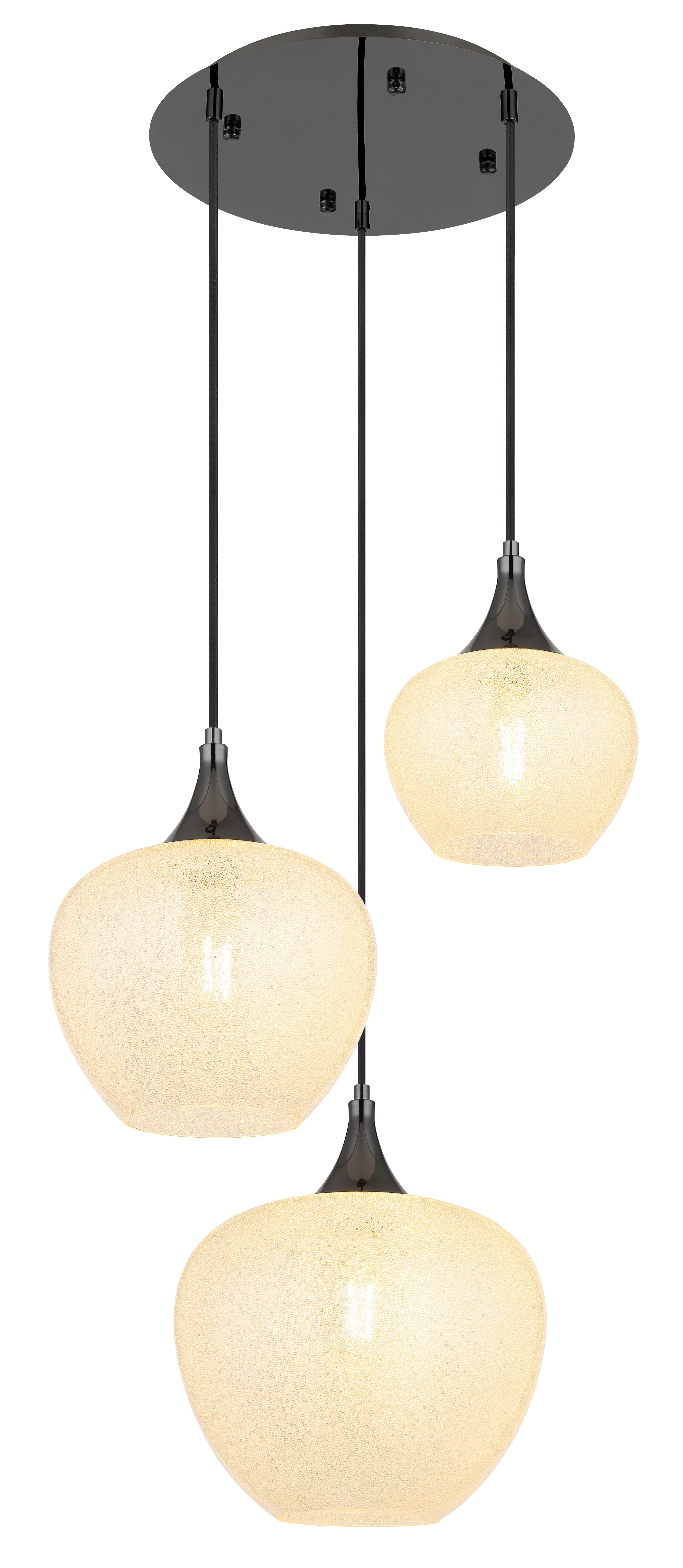 Hängeleuchte Maxy Schwarz/Chromfarben max.40Watt - Klar/Chromfarben, KONVENTIONELL, Glas/Kunststoff (49/120cm) - Globo