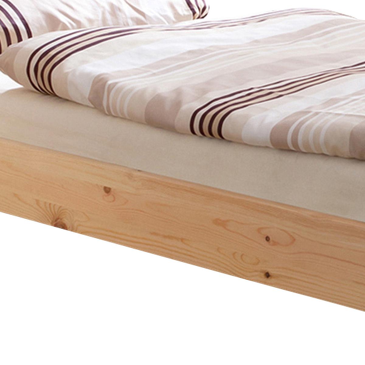 Bett "Bora", aus Kiefer, kieferfarben - Kieferfarben, Natur, Holz (90/200cm) - MID.YOU