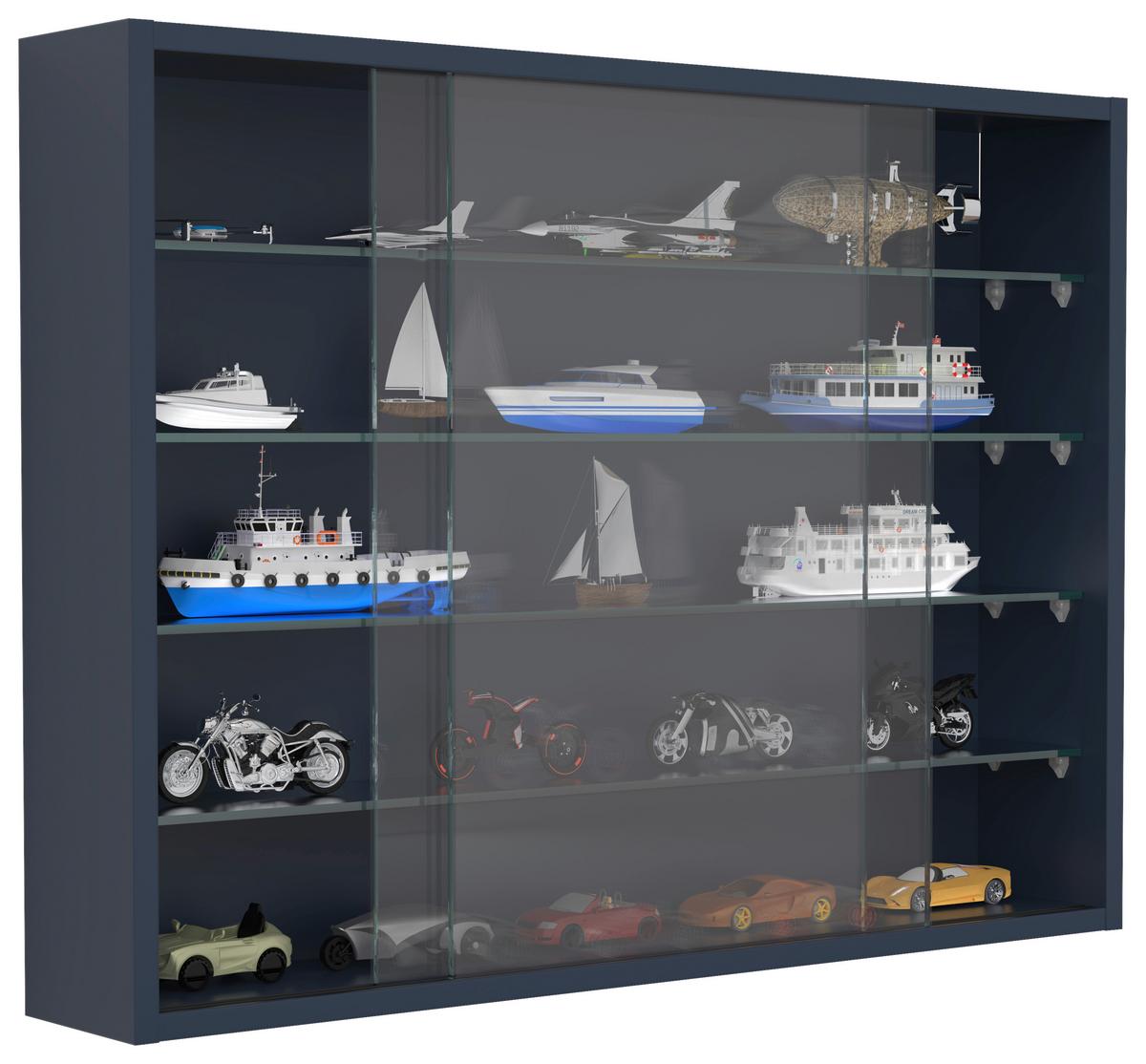 HÄNGEVITRINE DRIVALO L - Transparent/Anthrazit, Design, Glas/Holzwerkstoff (75/55/12cm) - MID.YOU