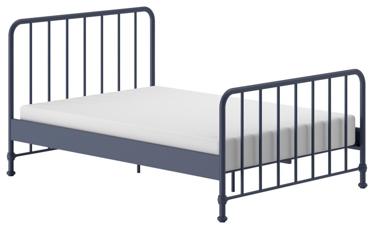 Kinderbett BRONXX Blau ca.140x200cm aus Metall - Blau, ROMANTIK / LANDHAUS, Holz/Metall (140/200cm) - Vipack