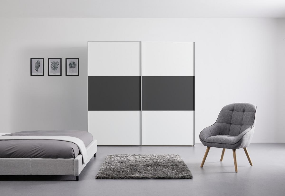 Ormar S Kliznim Vratima Includo - bijela/antracit, Design (225/222/68cm) - Premium Living