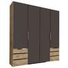 Ormar S Klasičnim Vratima Level 36a - boje grafita/boje hrasta, Moderno, drvni materijal/metal (200/216/58cm) - Modern Living