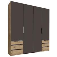 Ormar S Klasičnim Vratima Level 36a - boje grafita/boje hrasta, Moderno, drvni materijal/metal (200/216/58cm) - Modern Living
