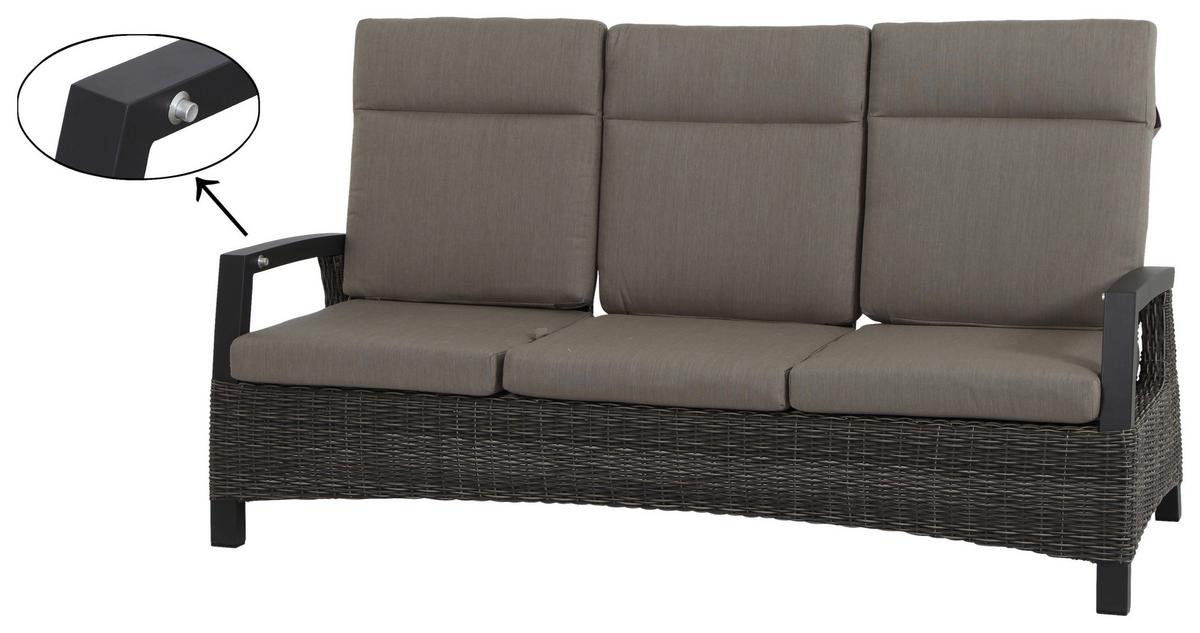 Loungegarnitur Corido Grau - Basics, Keramik/Kunststoff (72/103/160cm) - Siena Garden