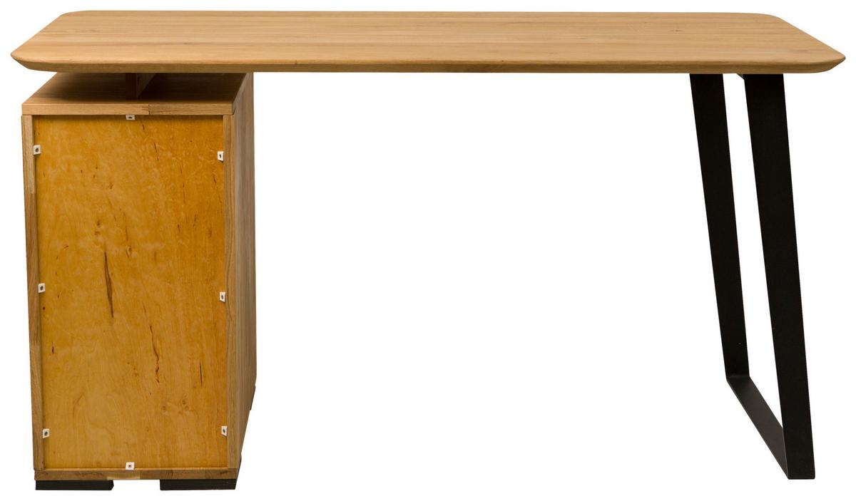 Íróasztal Albero - natúr színű/fekete, Modern, fa/fém (140/77/65cm) - Based
