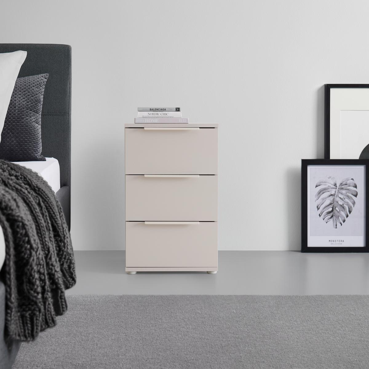 Nachttisch Dune Kaschmir ca. 40x65x38cm - Kaschmir, MODERN, Holzwerkstoff/Metall (40/65/38cm) - Mömax