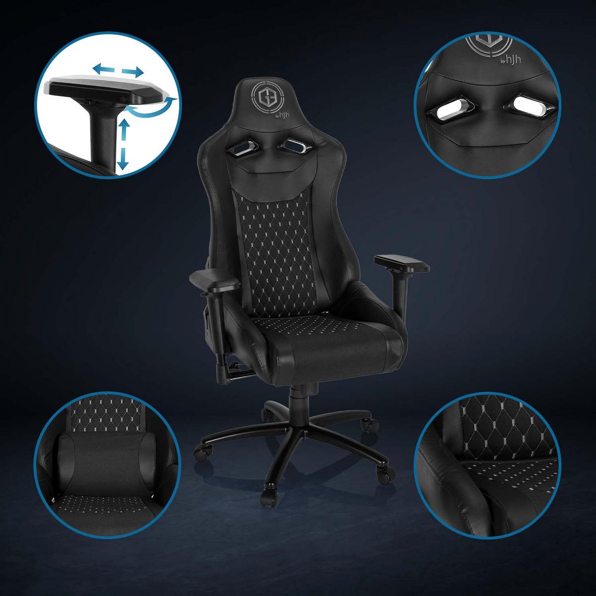 Gaming Stol Gamebreaker Sx 04, Črna - črna/bela, Moderno, kovina/umetna masa (74/137/66cm) - MID.YOU