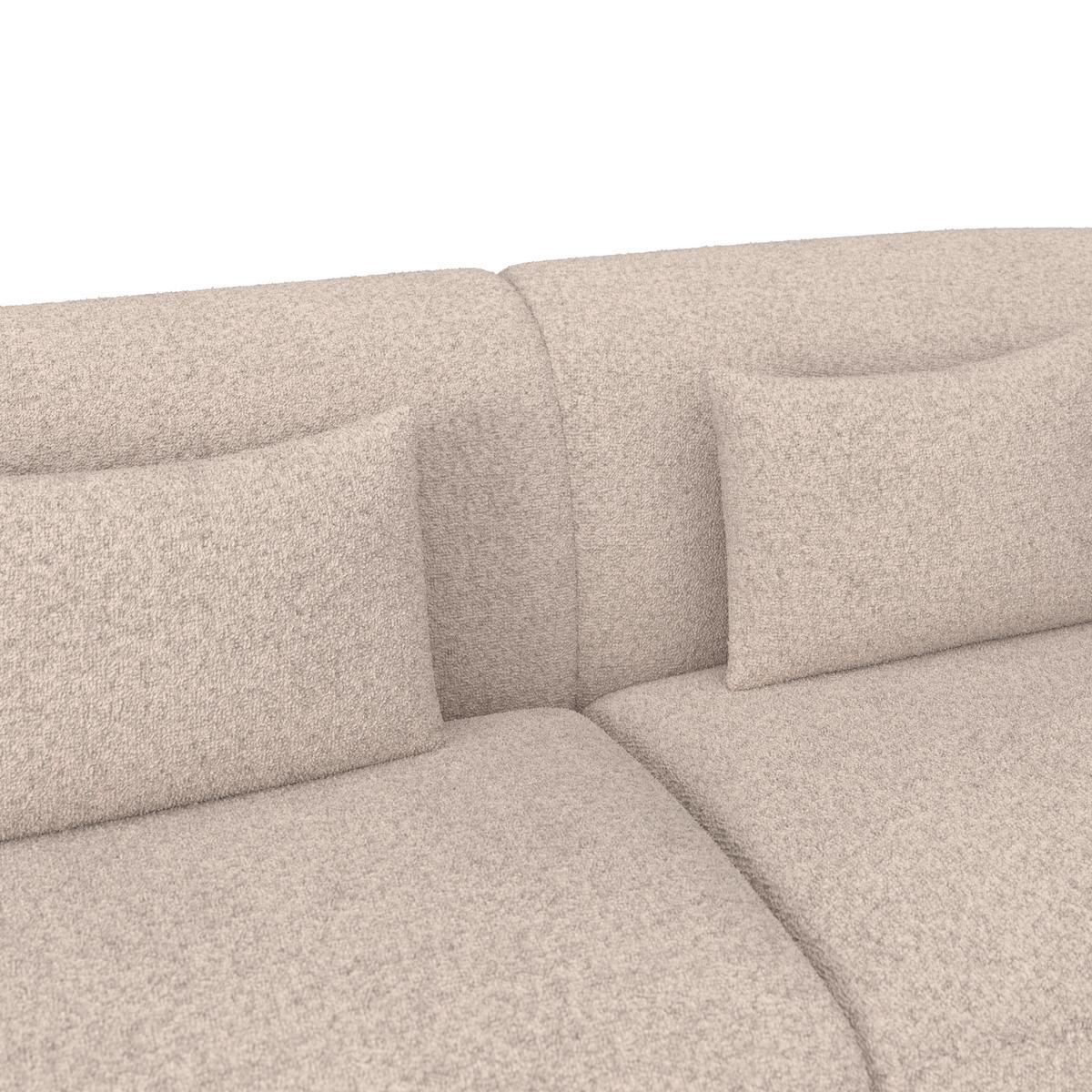 Sarokkanapé Alba - krémszínű, Modern, textil/fa (256/78/85/166cm) - Bessagi Home